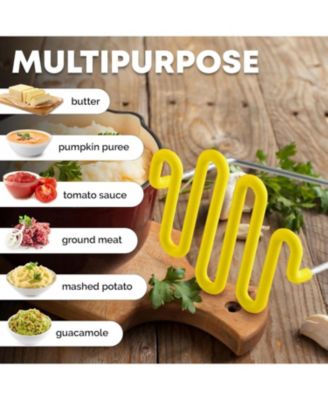 Non-Scratch Potato Masher Kitchen Tool - Durable Stainless Steel Mashed Potatoes Masher