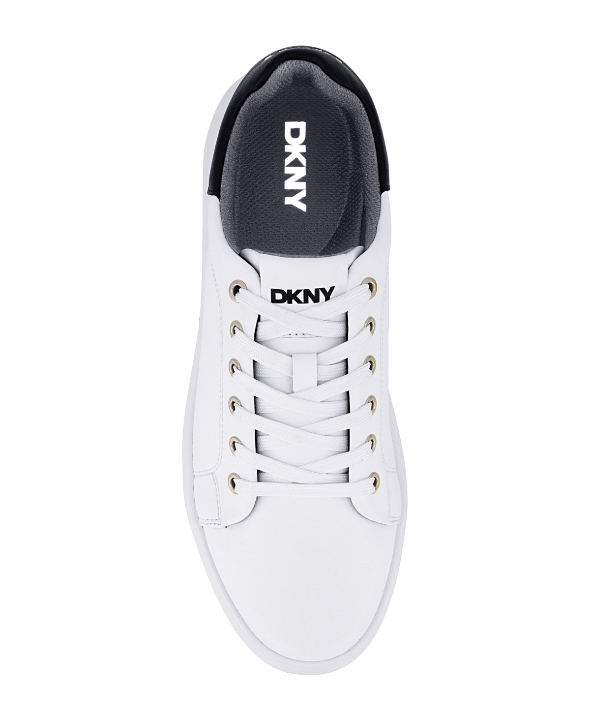 Shop Dkny Men's Smooth Leather Sneakers In White