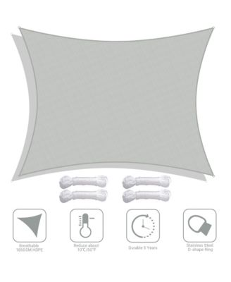 13x10 Ft 97% UV Block Rectangle Sun Shade Sail HDPE Canopy Cover Net Patio