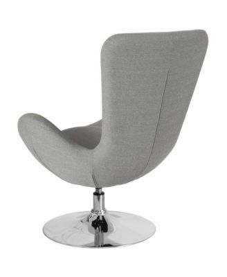 Soro High-Back Egg Style Lounge Chair With 360° Swivel Metal Base