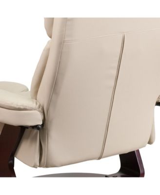 EMMA + OLIVER  Standard Size  Wood Base & Foam Upholstery  Multi-Position Recline, Swivel Base, Curved Ottoman Recliner Chair Set