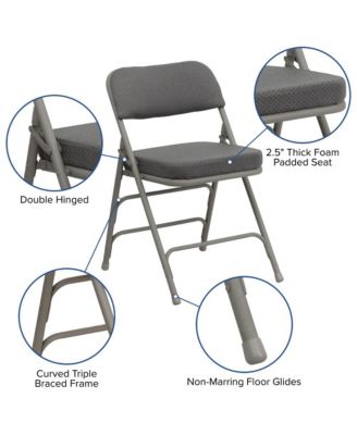 2 Pack Home & Office Portable Party Events Fabric Padded Metal Folding Chair