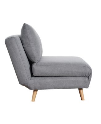 Celine Convertible Tri-Fold Sleeper Chair With Channel Stitching And Pillow