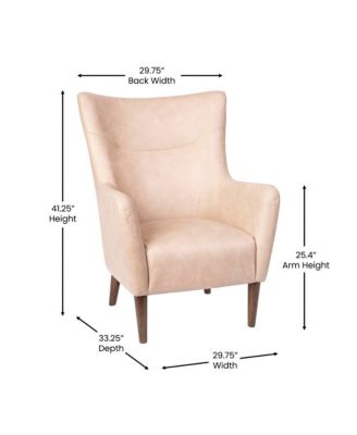 Regal Traditional Wingback Accent Chair, Upholstery And Wooden Frame And Legs