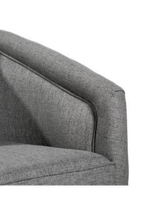 Wyn Upholstered Club Style Barrel Chair With Sloped Armrests And 360 Degree Swivel Base In A Vinyl Wrap