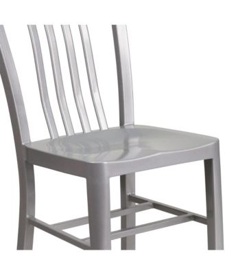 Santorini 18 Inch Galvanized Steel Indoor/Outdoor Dining Chair With Slatted Back And Powder Coated Finish