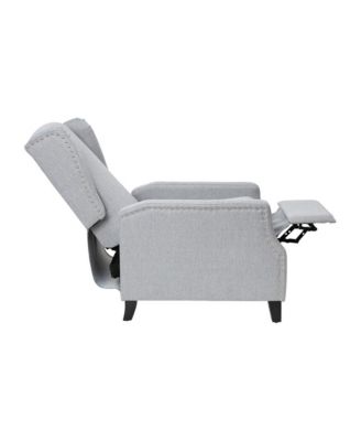 Mauro Contemporary Pushback Recliner With Accent Nail Trim-Wingback Manual Recliner