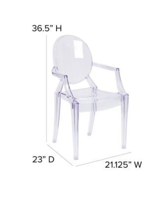 Oval Back Ghost Chair With Arms