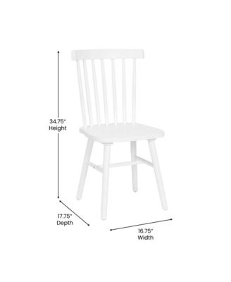 Torrin Set Of Two Premium Solid Wood Spindle Back Dining Chairs With Saddle Seats And Floor Protectant Felt Pads
