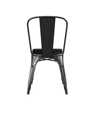 Perth Metal Stacking Dining Chairs With Poly Resin Seats For Indoor/Outdoor Use
