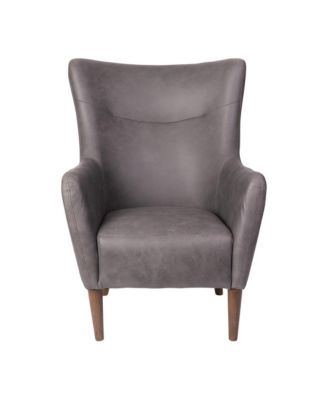Regal Traditional Wingback Accent Chair, Upholstery And Wooden Frame And Legs