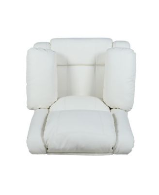 Single Piece  Upholstered Fabric or Faux Leather Bustle Back & Padded Arms Recliner Chair