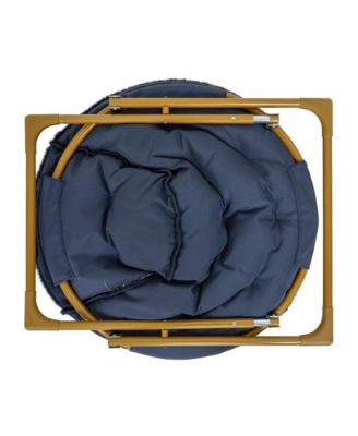 Io Kid'S Folding Saucer Chair With Cozy Faux Fur Upholstery And Metal Frame For Playroom, Bedrooms, Nursery And More