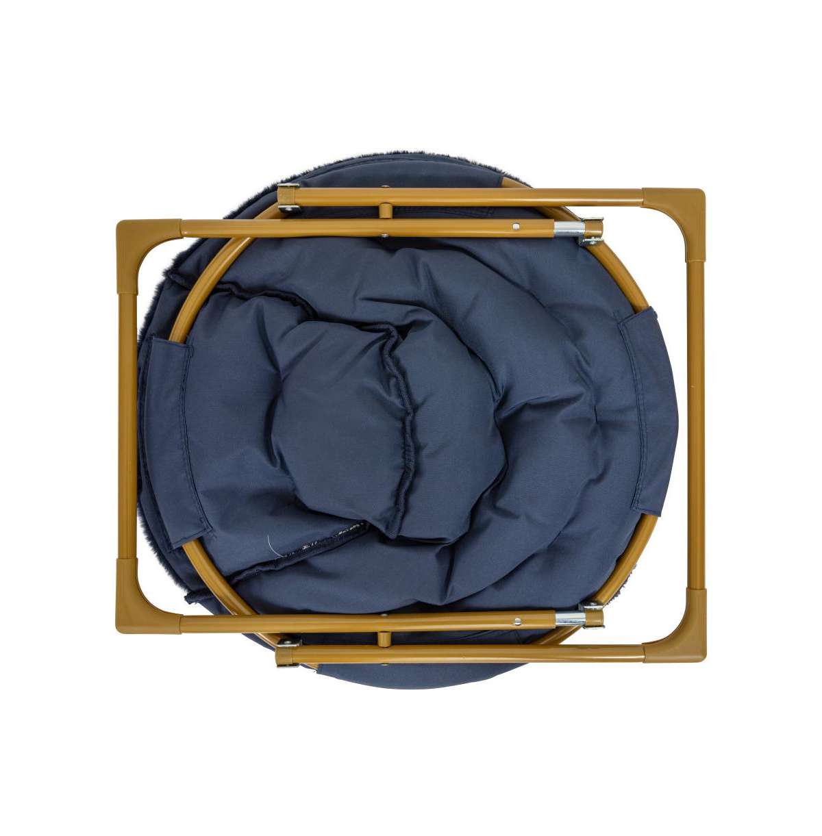 Emma+Oliver Io Kid'S Folding Saucer Chair With Cozy Faux Fur Upholstery And Metal Frame For Playroom, Bedrooms, Nursery And More -soft