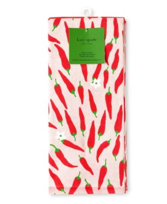Hot Hot Hot Peppers and Spring Time Dot Kitchen Towel 4-Pack 