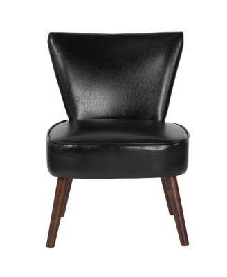 Santino Mid-Back Retro Accent Side Chair With Flared Wooden Legs