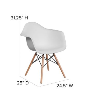 Alda Series Polypropylene Accent Chair With Gently Curved Arms And Metal Braced Wooden Legs
