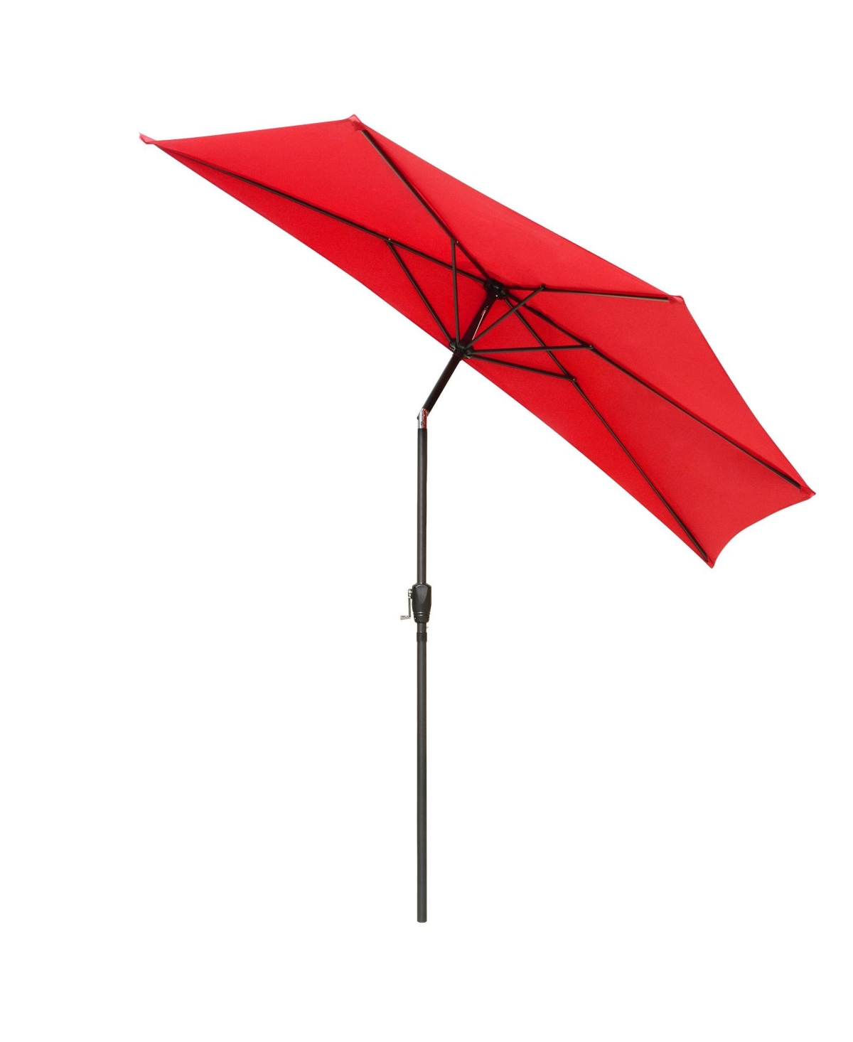 Half Outdoor Patio Umbrella with Crank Push to Tilt Wall Pool Backyard - Red