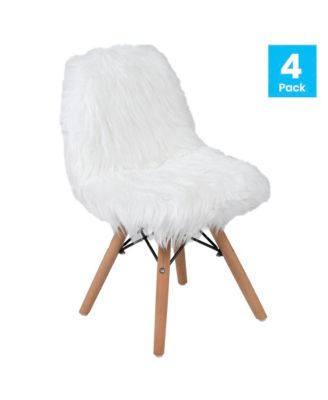 4 Pack Kids Shaggy Dog Accent Chair - Desk Chair - Playroom Chair