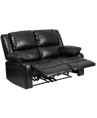 Bustle Back Loveseat With Two Built-In Recliners