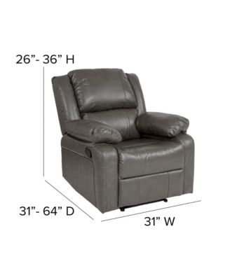Recliner With Bustle Back And Padded Arms