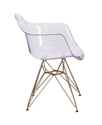2 Pack Transparent Side Chair With Solid Base