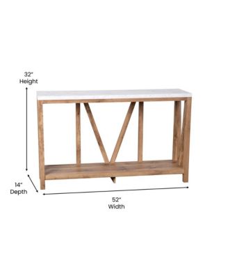 Erikson Modern Farmhouse Engineered Wood Sofa Table With Wood Bracing And Lower Shelf