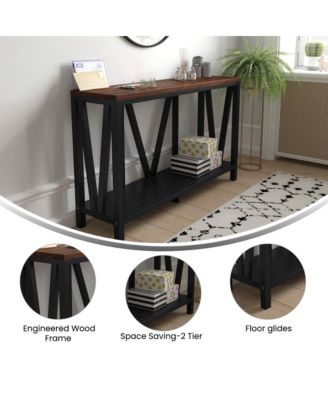 Erikson Modern Farmhouse Engineered Wood Sofa Table With Wood Bracing And Lower Shelf