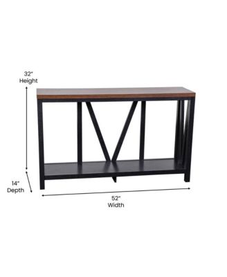 Erikson Modern Farmhouse Engineered Wood Sofa Table With Wood Bracing And Lower Shelf
