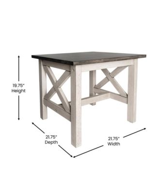 Matty Rustic End Table, Farmhouse Style Solid Wood Accent Table