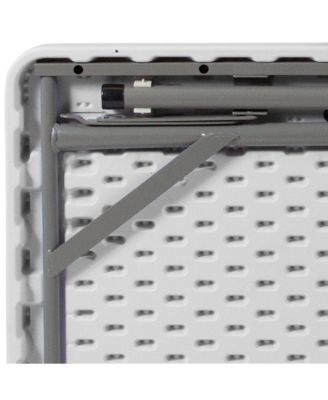 Tannin 34.5" Square White Folding Card Game Table for 4-Players with a Green Felt Playing Surface and Cup Holders