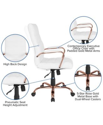 1 Pc Faux Leather Padded Arm Contemporary High-Back Office Chair