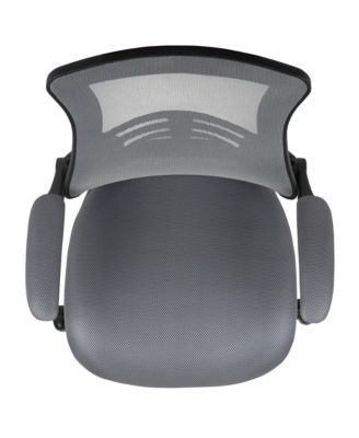 Mid-Back Mesh Ergonomic Drafting Chair With Foot Ring And Flip-Up Arms