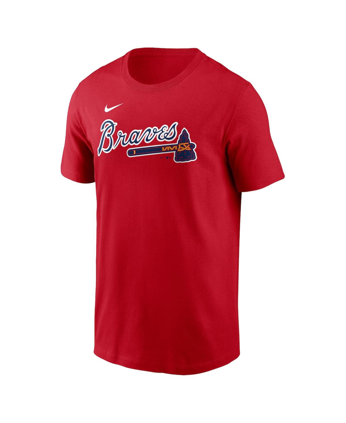 Fanatics Men's Austin Riley Red Atlanta Braves Fuse Name Number T-shirt In Sportred