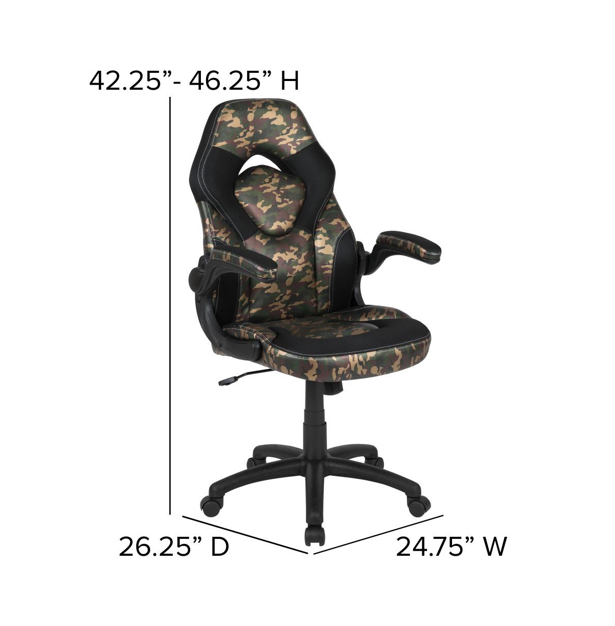 Emma+Oliver Gaming Desk And Racing Chair Set With Cup Holder And Headphone Hook