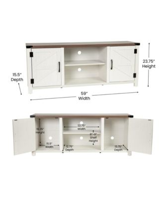 Cambria Barn Door Style 59" Tv Stand For Up To 65" Tv