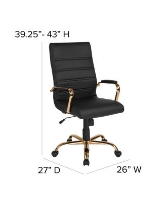 1 Pc Faux Leather Padded Arm Contemporary High-Back Office Chair