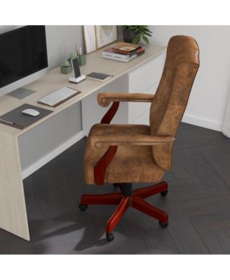 Office Chair, High Back, Tufted, Height Adjustable, 360° Swivel, Upholstered, Home Office Furniture