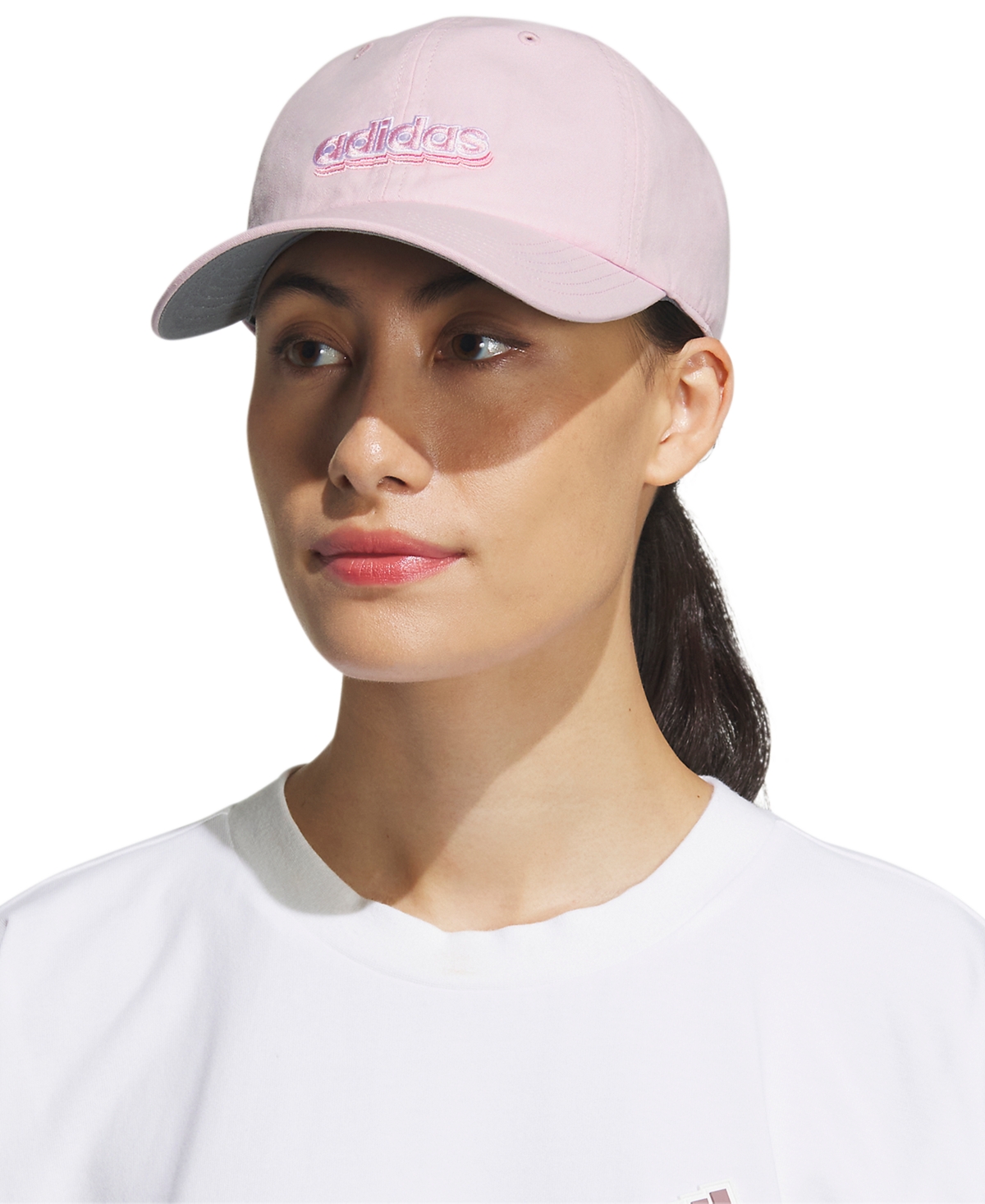 Shop Adidas Originals Women's Saturday 2.0 Graphic Hat In Clear Pink,white,bliss Pink