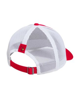Men's Red Louisville Cardinals Mascot Block Letter Slouch Trucker Adjustable Hat
