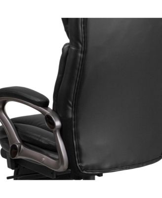 High Back Leather Executive Reclining Swivel Office Chair With Outer Lumbar Cushion And Arms