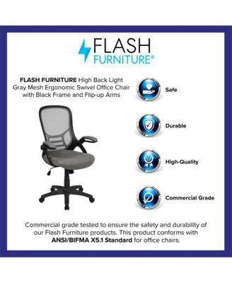High Back Mesh Ergonomic Office Chair With Flip-Up Arms