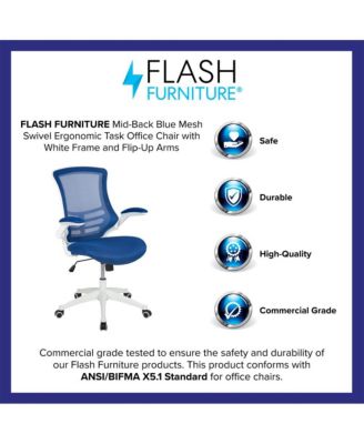 Mid-Back Mesh Swivel Ergonomic Task Office Chair With Flip-Up Arms