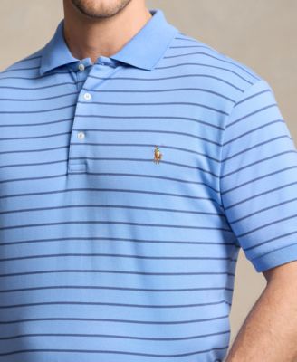 Men's Big & Tall Striped Cotton Interlock Polo Shirt