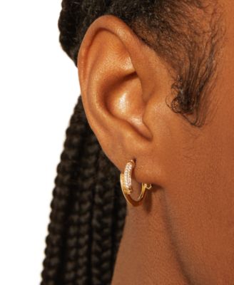 Diamond Small Hoop Earrings (1/6 ct. t.w.) in Gold Vermeil, Created for Macy's