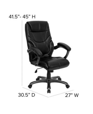 High Back Leathersoft Executive Swivel Ergonomic Office Chair With Arms