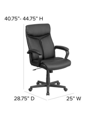 High Back Leather Executive Swivel Office Chair With Slight Mesh Accent And Arms