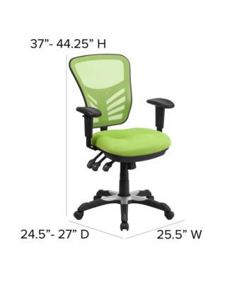 Mid-Back Mesh Triple Paddle Swivel Ergonomic Office Chair With Adjustable Arms