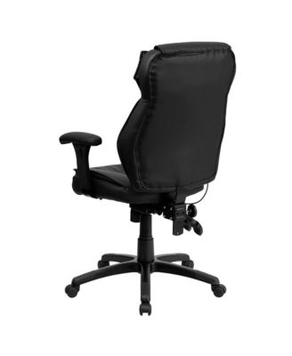 High Back Leather Multifunction Executive Swivel Ergonomic Office Chair With Lumbar Support Knob With Arms
