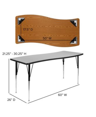 86" Oval Wave Collaborative Laminate Activity Table Set With 18" Student Stack Chairs